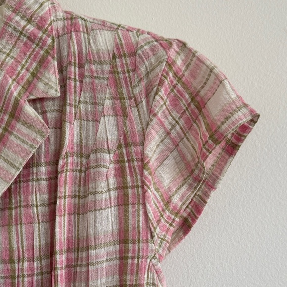 April Cornell Springtime Check Porch Dress in Rose Sage - Picture 7 of 14